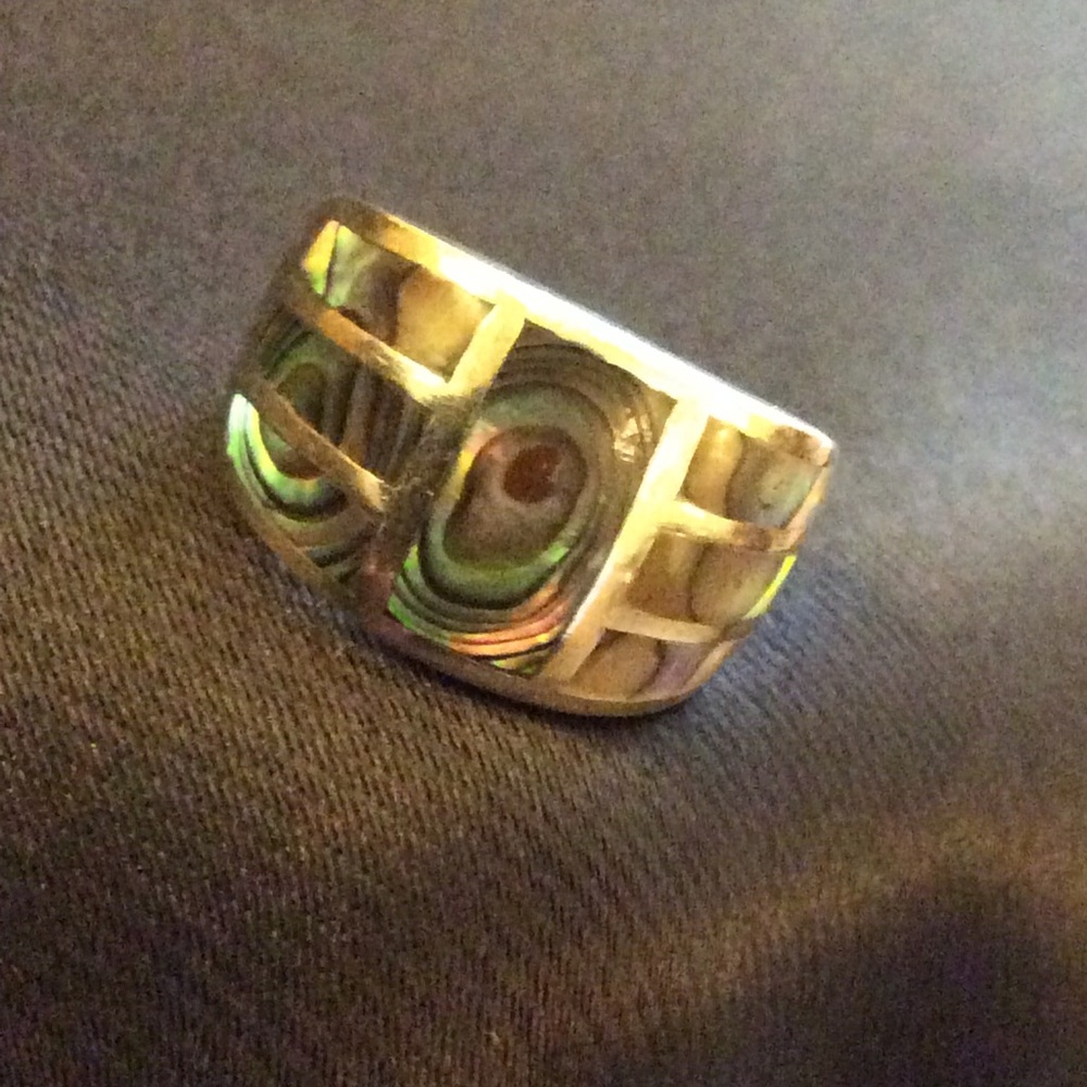 Vintage Abalone Sterling Silver Ring